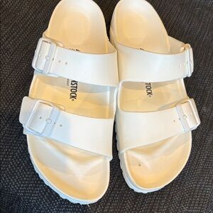 White Birkenstock Arizona EVA Slide Sandals 40 9